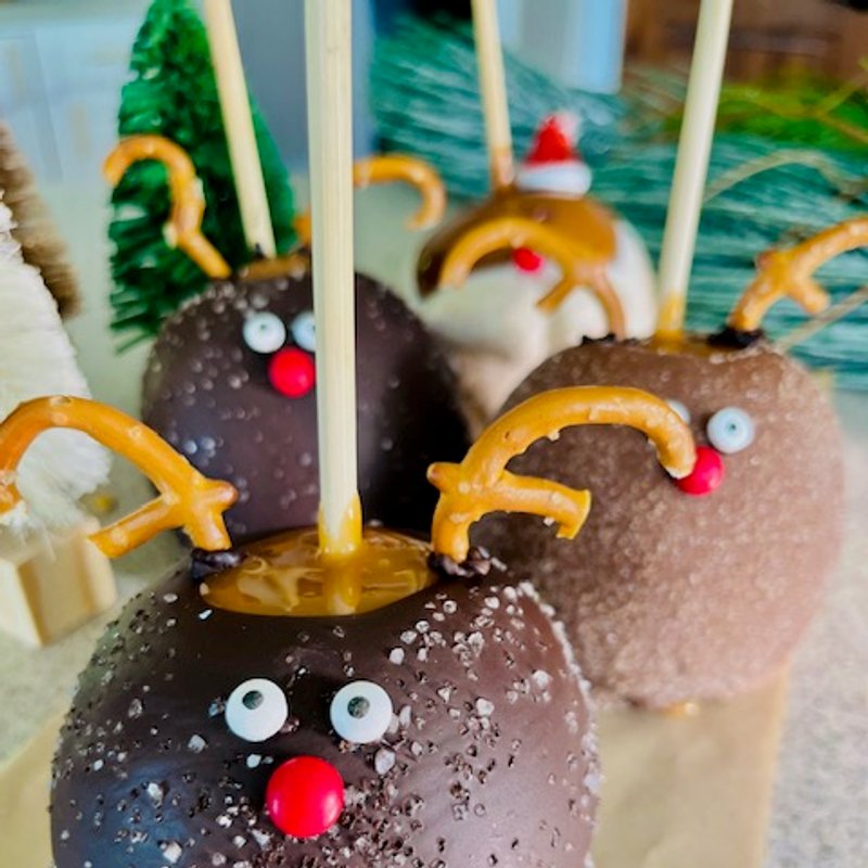 Reindeer Caramel Apple