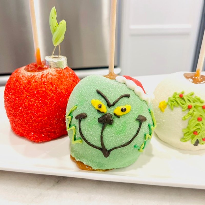 Grinch Caramel Apple