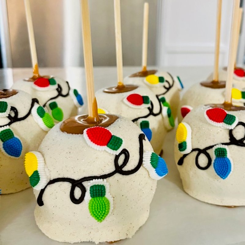 Christmas Lights Caramel Apple